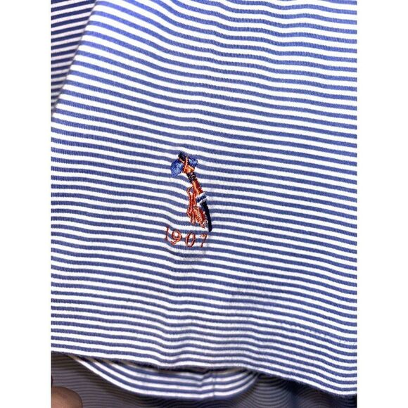 Polo Golf Ralph Lauren Mens Golf Polo Shirt Size XL Blue White Stripe Cotton - Picture 3 of 5